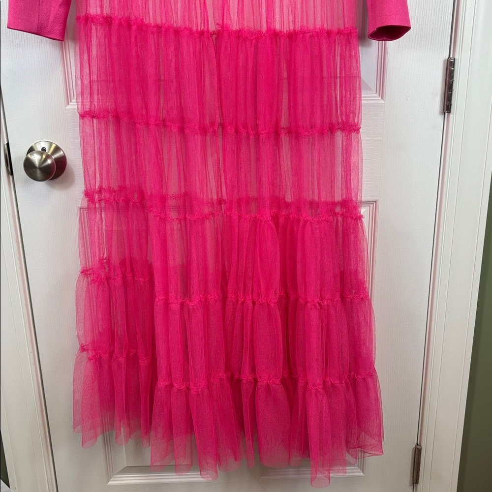 NWT Alice & Olivia Everly Tulle blazer candy pink sz sm - Picture 8 of 14